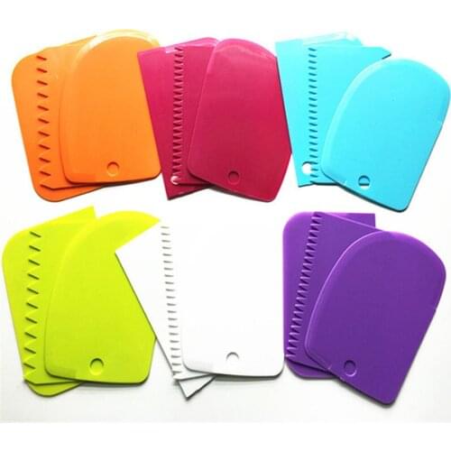 3Pcs/set Baking Pastry Tools Plastic Dough Knife Icing Fondant Scraper Decorating Plain Smooth Spatulas Cutters Baking Cake Tool