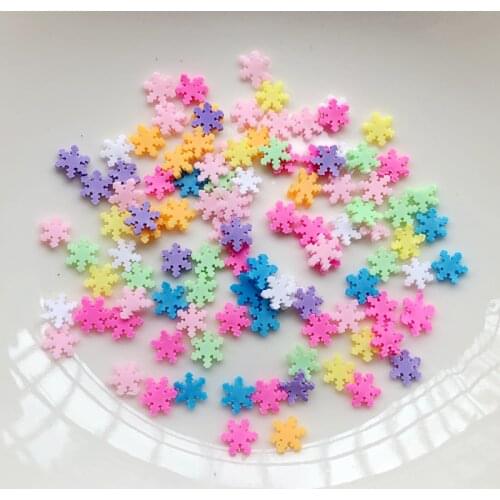 300pcs mixed color lovely snowflake flat back nail decoration with soft ceramic decoration DIY Ornament Collection Decor
