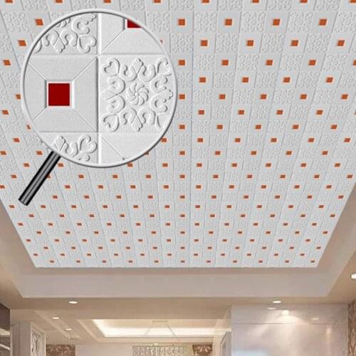3D Wall Sticker Stereo Ceiling Panel Roof Decor Foam Wallpaper Self-adhesive Waterproof DIY Living Room Decoration TV Background