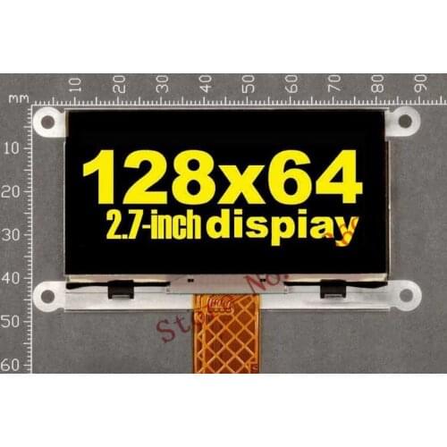 2.7 Inch Yellow 128x64 Display Screen OLED SSD1325 Chip Parallel 4-SPI Serial IIC I2C Interface TCP+FPC+Bezel 30P UG-2864ASYDT01