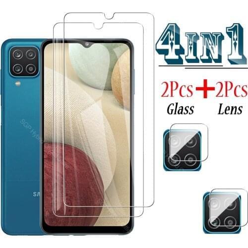 4-in-1 A 12 Screen Tempered Glass Protector On The For Samsug Galaxy A12 M12 A1 M1 M 1 2 A125F A125M Camera Lens Protective Film