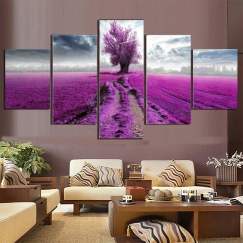 5 Pieces of Nordic Modern Art Painting Abstract Kissing Tree Posters and Living Room Bedroom Home Decoration Pictures HD Print
