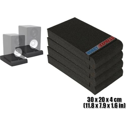 Arrowzoom 4 pcs bundle XL Studio Monitors Speaker Isolation Pad Soundproofing Foam 30 x 20 x 4 cm (11.8 x 7.9 x 1.6 in) KK1108