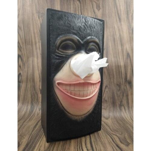 The chimpanzee Car Tissue Box napkin holder car seat box for Office Home Decoration Car Ornaments Interior Dashboard Decoration