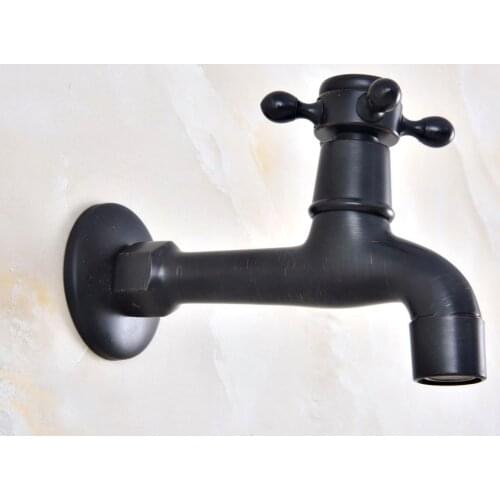 Black Oil Rubbed Bronze Single Cross Handle Bathroom Mop Pool Faucet /Garden Water Tap / Laundry Sink Water Taps mav346