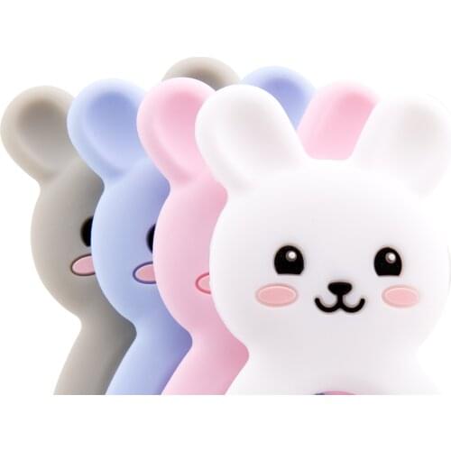Lets make Silicone Teethers Food Grade DIY 5 pcs Baby Shower Gift Birth Cartoon Rabbit Teether For Teeth Baby Product Teething