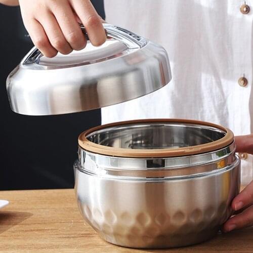 Double Laye Keep Thermos Lunch Box Food Storage Container Portable Bento Lunch Box Stainless Steel Strong Durable Food Case