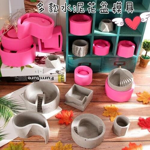 Concrete Casting Molds for Pot Various Designs Silicone Planter Molds Handmade Soft Durable Flower Pot Molds Plant Planting Mold