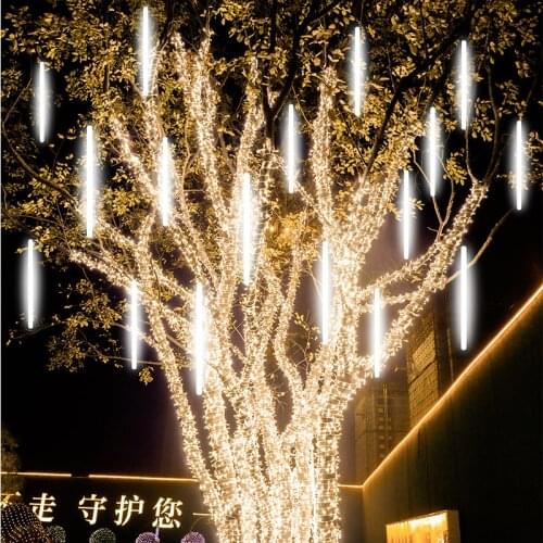 30CM 8 Tubes 144 LED String Lights Solar Outdoor Meteor Shower Rain Waterproof for Tree Christmas Wedding Party Decoration