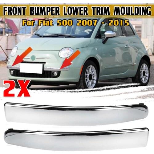 Chrome Silver Car Front Bumper Lower Trim Moulding For Fiat 500 2007-2015 735455056 Chromium Styling Bumper Lower Trim Cover