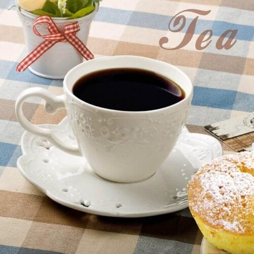 Ceramic Coffee Cup Elegant Tea Cup With Saucer Afternoon Dessert Porcelain Tea Cup Saucer Set For Black Tea Coffee Kitchen Party
