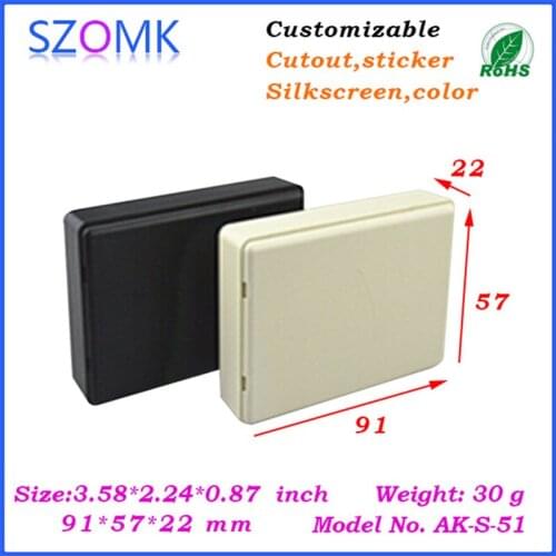 2 pieces a lot, plastic housing electronics abs plastic material enclosure 91*57*22mm