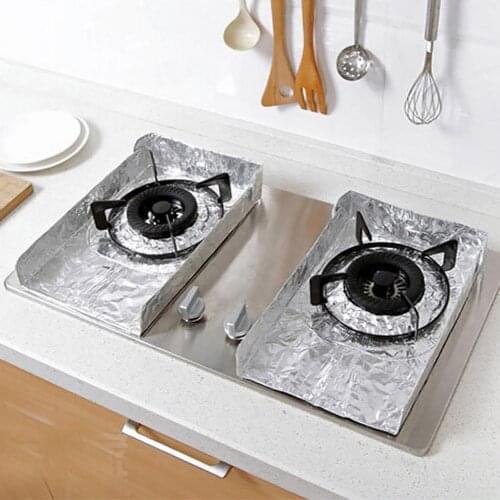 2Pcs Reusable Gas Stove Burners Covers Aluminum Foil Surface Protection Mat Pad Kitchen Gas Stove Stovetop Protector Accessories