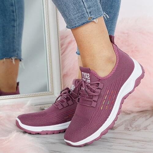 Women Sneakers Mesh Vulcanized Shoes Autumn Ladies Casual Flats Sneaker Female New Fashion Comfort Light Knitting Shoes 2021 New