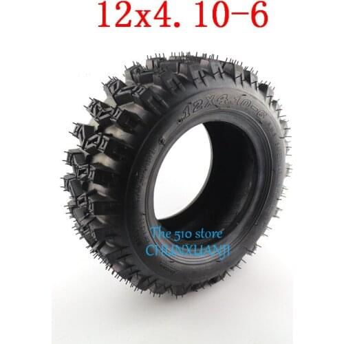 Lightning Shipment 12x4.10-6 Vacuum Tyre ATV Quad Go Kart 47cc 49cc Chunky 4.10-6 Tubeless Tire Fit All Models 12*4.10-6