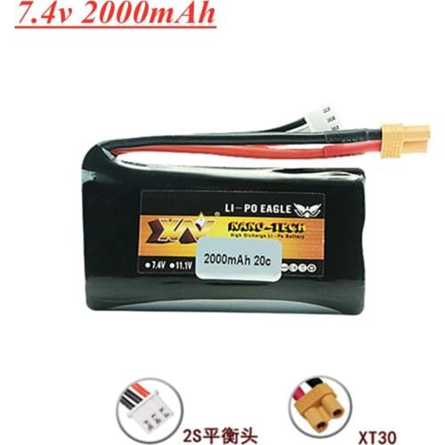7.4V 2000mAh 20c Li-ion Battery for Huina 580550 583 582 RC Car Drone spare parts 2s 7.4v Battery 1pcs