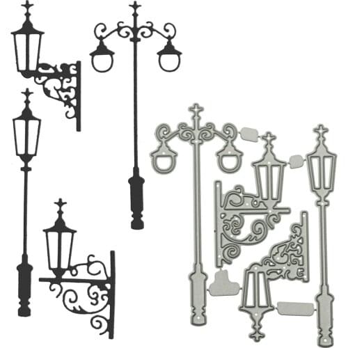 Metal Cutting Dies Scrapbooking Vintage Street Lamp Light Pattern Handmade Card Decorating Craft Paper Cutter Mold