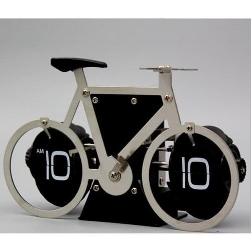 Fashion bicycle flip clock electronic clock creative European retro table clock flip leaf clock table clock trendy gifts