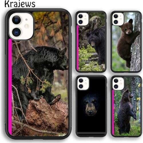 Krajews American Bear soft Phone Case Cover For iPhone 5s SE 2020 6s 7 8 plus X XS XR 11 12 mini pro max coque Shell