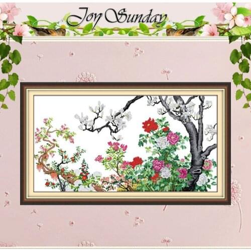 Flower Blooming(2) Patterns Counted Cross Stitch 11CT 14CT Cross Stitch Set Wholesale Cross-stitch Kit Embroidery Needlework