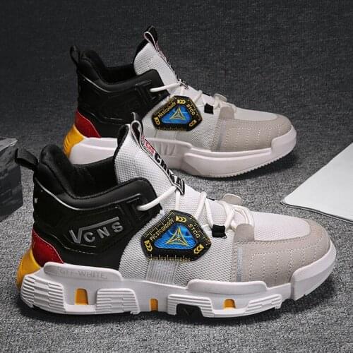 New trend of autumn and winter 2021 ins Korean thick sole sports shoes personalized casual mesh mid top mens shoes