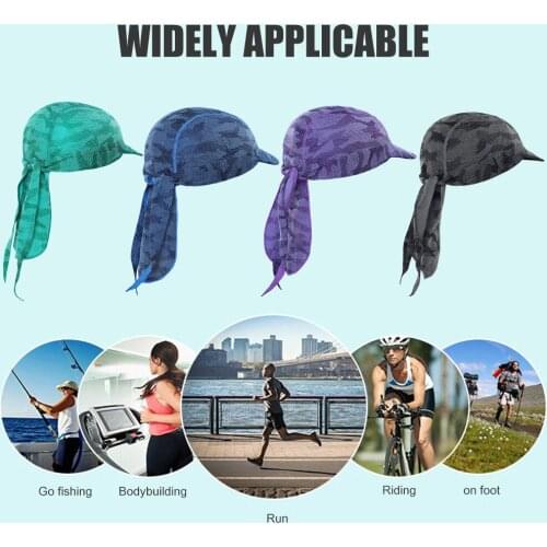 New Cycling Skull Cap Visor Sweat Wicking Dry Head Scarf Wicking Cycling Running Cap Brim Sailor Hat for Men Women