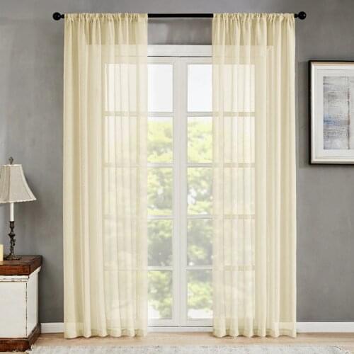 Solid short curtain white For Living Room Kitchen Sheer Curtains Door Wedding Party Background Decor Window Drapes 276&C