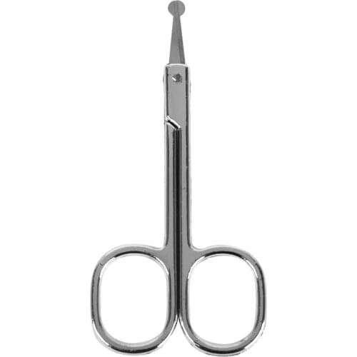 Profwssional Men Mustache Nose Hair Removal Scissor Trimmer Safety Round Tips Makeup Tool Kit for Daily Use 8.5cm