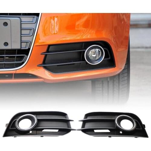 Fog Light Grille Durable Anti-corrosive Black L/R Front Bumper Fog Lamp Grill 8X0807681A 8X0807682A for Audi A1 11-14