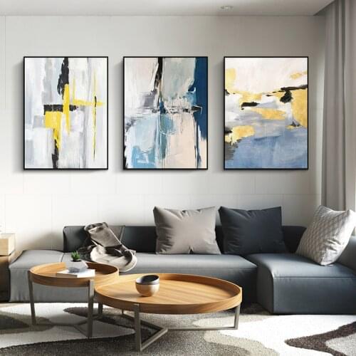 Hand-painted landscape oil painting, abstract decorative painting, modern minimalist painting, Dancing stars SJ010h