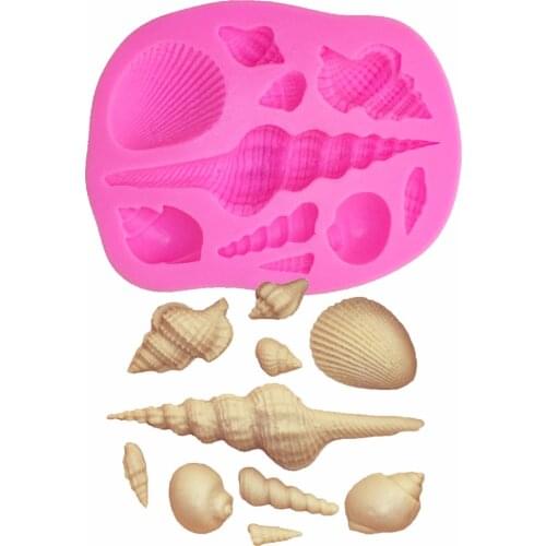 Silicone Mold sea shell conch Wedding Decoration Fondant cake decorating tools Baking Tool Silicone forms T1102