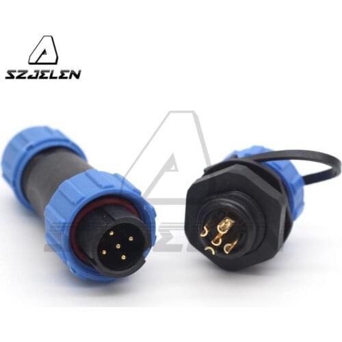 SP13 Waterproof 5 pin Connector, LED Power Plug & Socket,IP68, Industrial Electrical Cable Wire Connector 5 pin