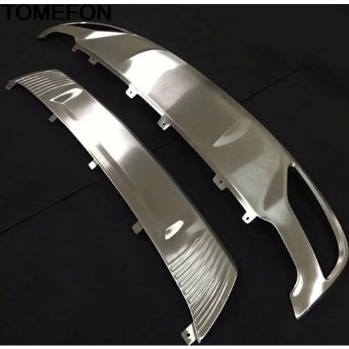 TOMEFON For Audi Q5 FY 2018 2019 Front Rear Bumper Protector Guard Skid Plate Sill Cover Trim Exterior Accessory Stainless Steel
