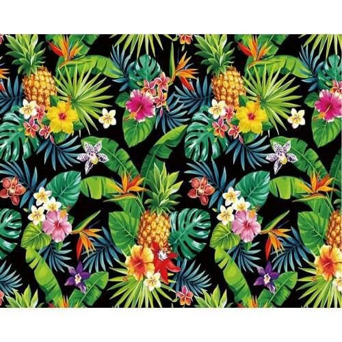 Tropical Watercolor Flowers Plants Fruits Party Backdrop Baby Shower Room Decor Photo Booth Studio Prop