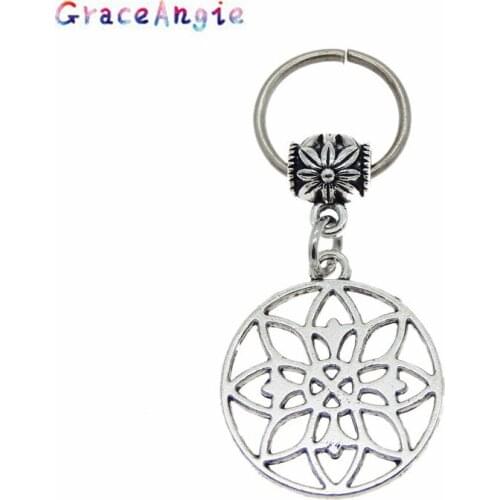 GraceAngie White 5pcs/pack Zinc Alloy Headwear Hair Clip Hair Decoration Charm Big Circle Plant Flowers Openwork Classic Elegant