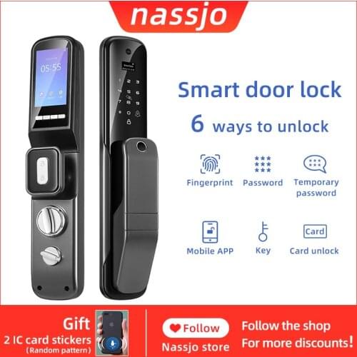 Nassjo Smart Door Lock Fingerprint Lock Electronic Digital Lock For Home Safe Keyless Unlock Fingerprint Password Key IC Card