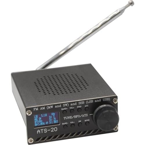 SI4732 All Band Radio Receiver Assembled FM AM (MW & SW) SSB (LSB & USB) with lithium battery + Antenna + Speaker + Case Assemb
