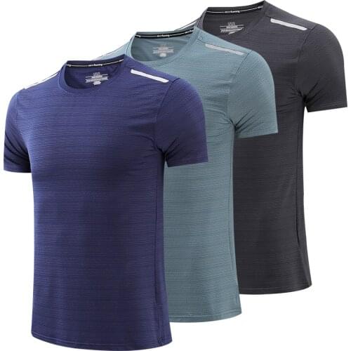 High Quality Mens T-Shirt Short Sleeves Football Training Shirt Elasticity Gym Clothing T Shirt For Men Running Sports T Shirt