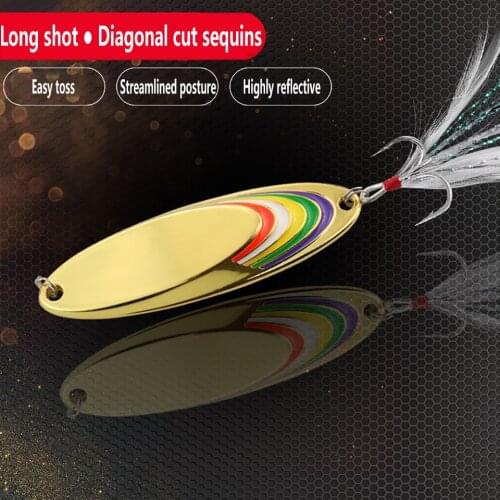 WALK FISH 1PCS Sponn Sequins Fishing Lure Metal Fishing Baits Hook Winter Fising Baits Long Shot Sinking Atificial Fishing Baits