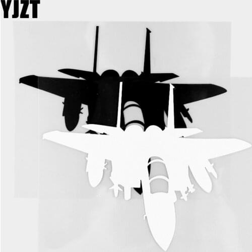YJZT 13.0×15.0CM Cool Air Fighter Exquisite Car Sticker Vinyl Decals Creative Decorative Pattern Black / Silver 20C-0279