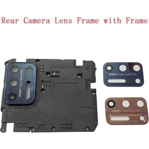 Rear Back Camera Lens Glass with Frame Holder For Motorola G9 Plus Repair Spare Replacement Parts
