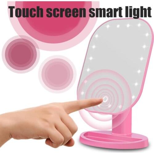 LED Light Makeup Mirror Storage Adjustable Makeup Mirror With Light Touch Control Dressing Table Backlit Mirror Makeup Mirror
