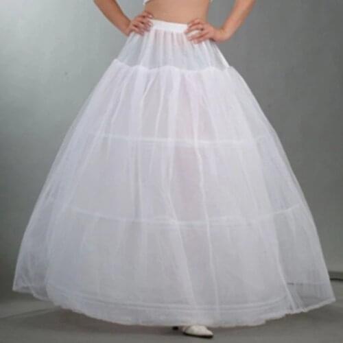 Womens Bridal 3 Hoops Petticoat Drawstring Waistband Multi-Layer Ball Gown Wedding Dress Bustle Crinoline Underskirt