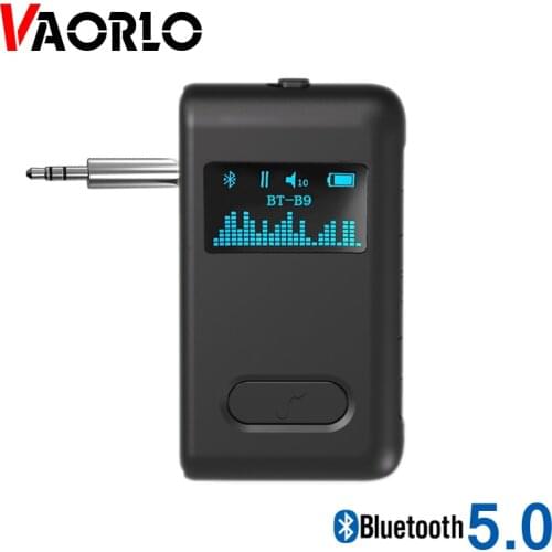 VAORLO LCD Display 2 In 1 Wireless Receiver Transmitter Bluetooth 5.0 Adapter Stereo Music For Headphone TV With 3.5MM AUX