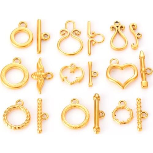 Gold Color Stainless Steel OT Toggle Buckle Connectors Fit Bracelet Necklace Clasps DIY Jewelry Findings Accessories