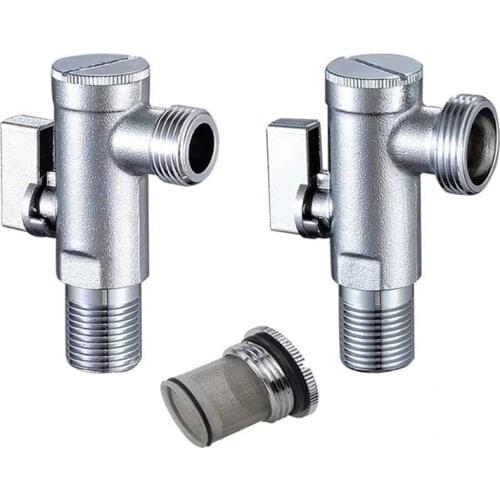 1PC Triangle Valve Bathroom Accessory 1/2*1/2 Or 1/2*3/4 Round Brass Angle Valves