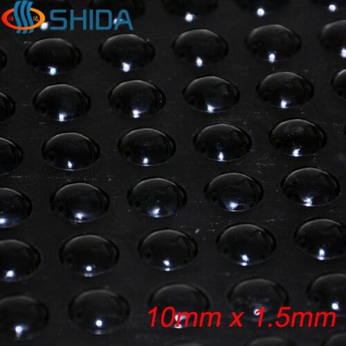 100 Pcs 10 x 1.5 mm Self Adhesive Hemisphere Silicone Rubber Bumpers Soft Transparent Black Anti Slip Feet Pads Damper