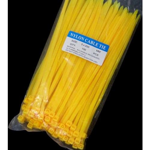 100PCS/LOT 5*200mm Nylon Strap Telephone Cable Ties Self-Locking Wire Cable Zip Ties