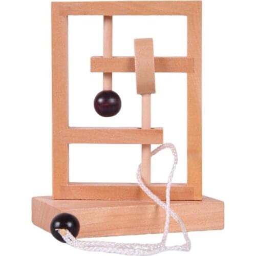 3D Wooden Threading Rope Loop Puzzle Luban Lock Brain Teaser Game Adult Kids Toy Exercise brain intelligence game toys