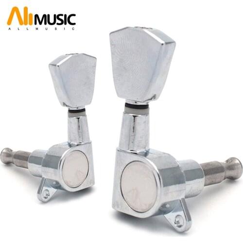 6 Pcs Trapezoid Handle Tuning Pegs Machine Heads Tuner For Acoustic Electric Guitar Chrome/Black/Gold